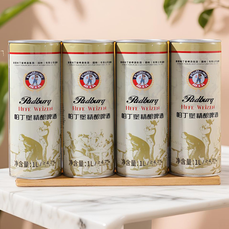 帕丁堡德式精酿啤酒全麦芽发酵1L*4桶装扎啤白啤酒小麦大桶