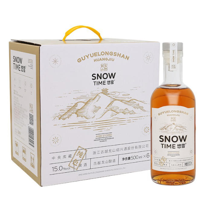 古越龙山无焦糖色黄酒500ml*6瓶整箱零添加本色悠雪半干型花雕酒